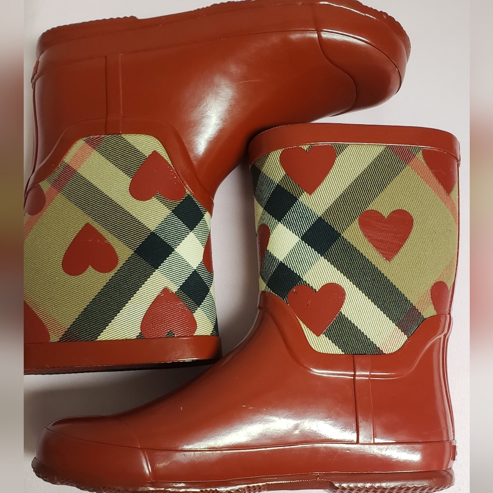 Burberry Ranmoor rain boots big girls Sz  35
